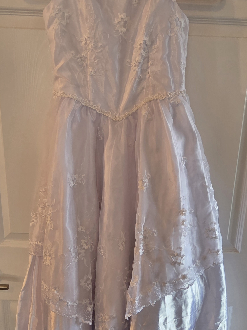 Quinceanera Angels Garmet Dress Girls White Floral Lace Party Dress